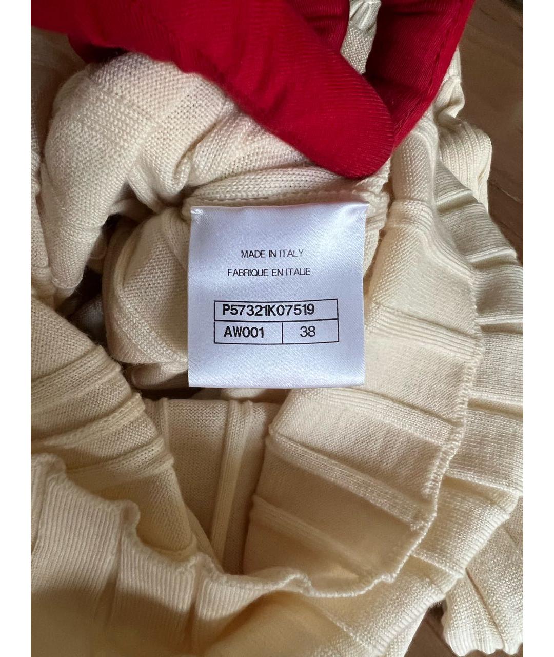 CHANEL Белое шерстяное повседневное платье, фото 8