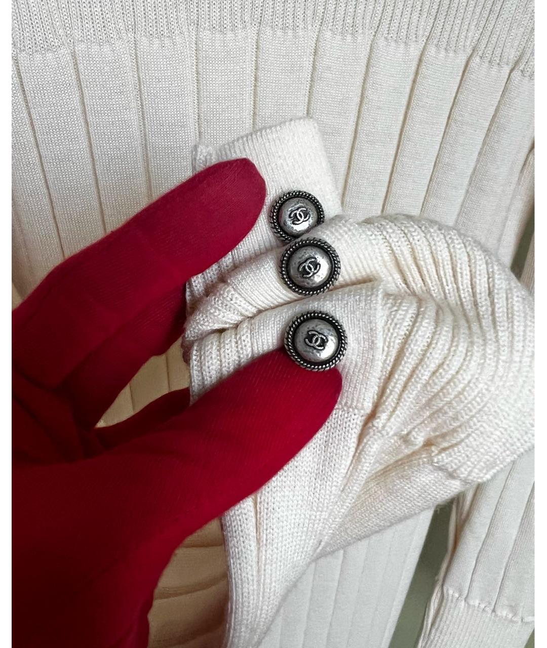 CHANEL Белое шерстяное повседневное платье, фото 2