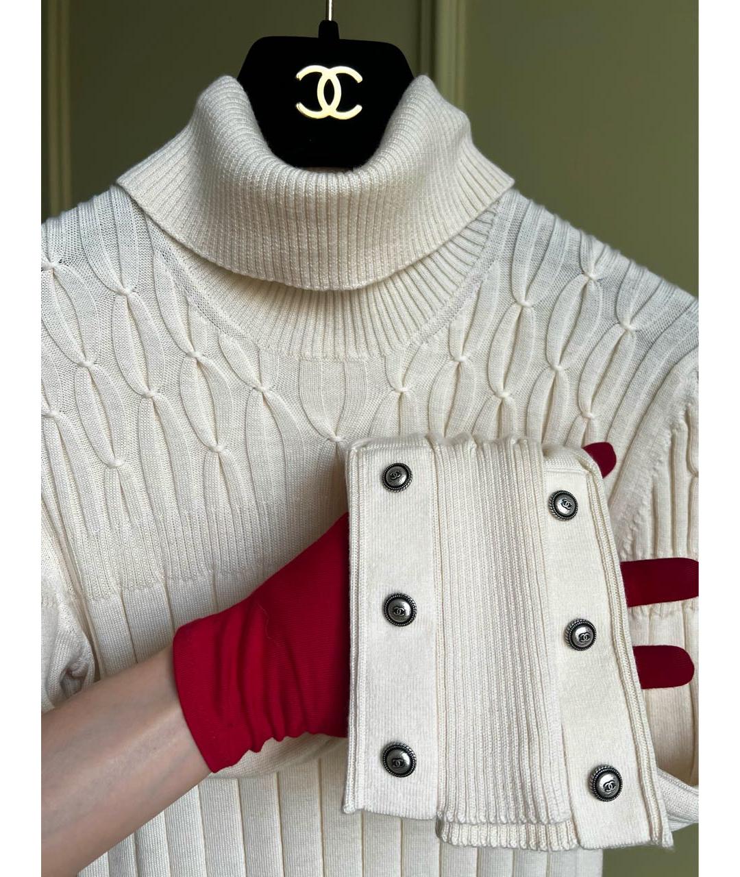 CHANEL Белое шерстяное повседневное платье, фото 6