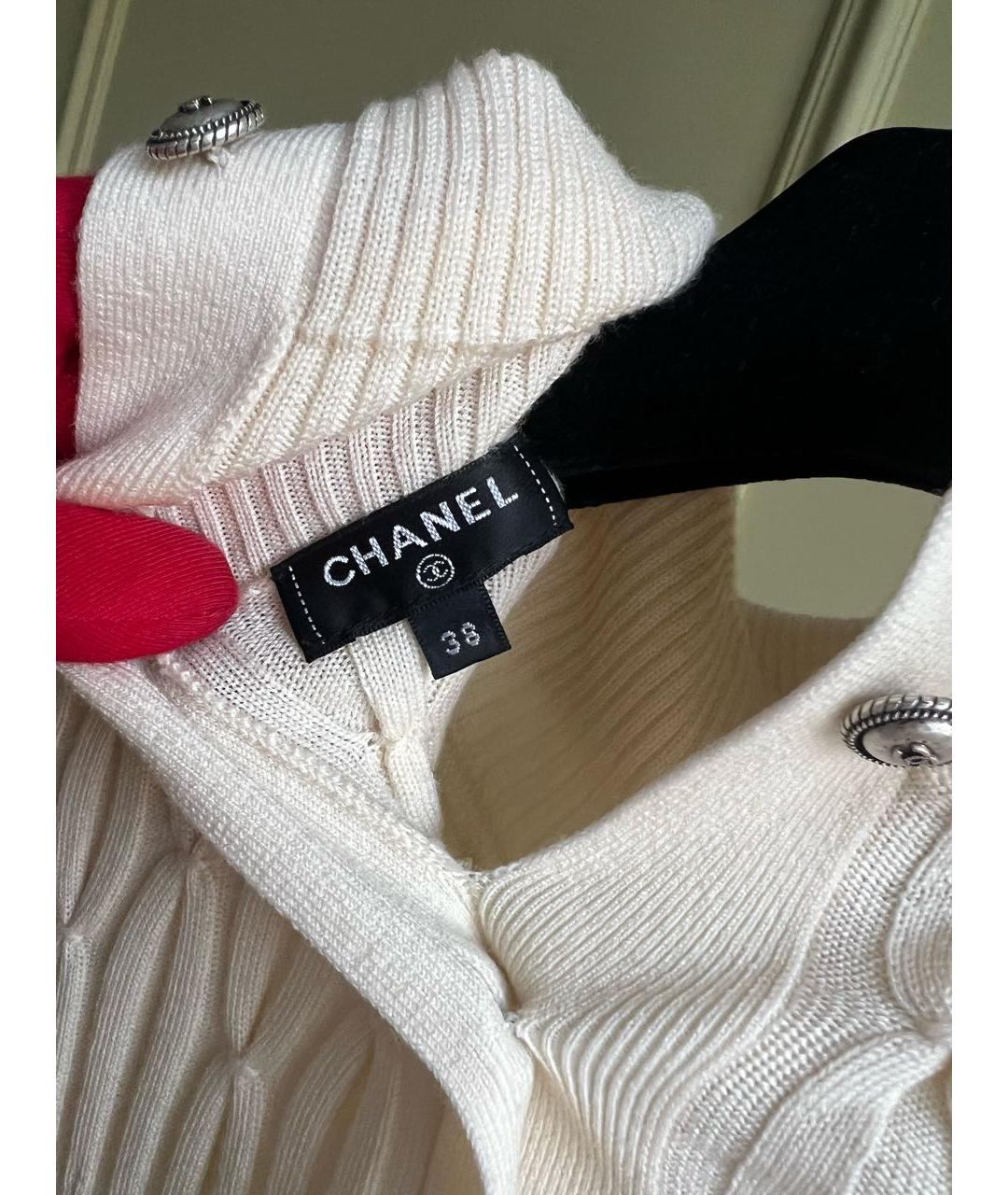 CHANEL Белое шерстяное повседневное платье, фото 7