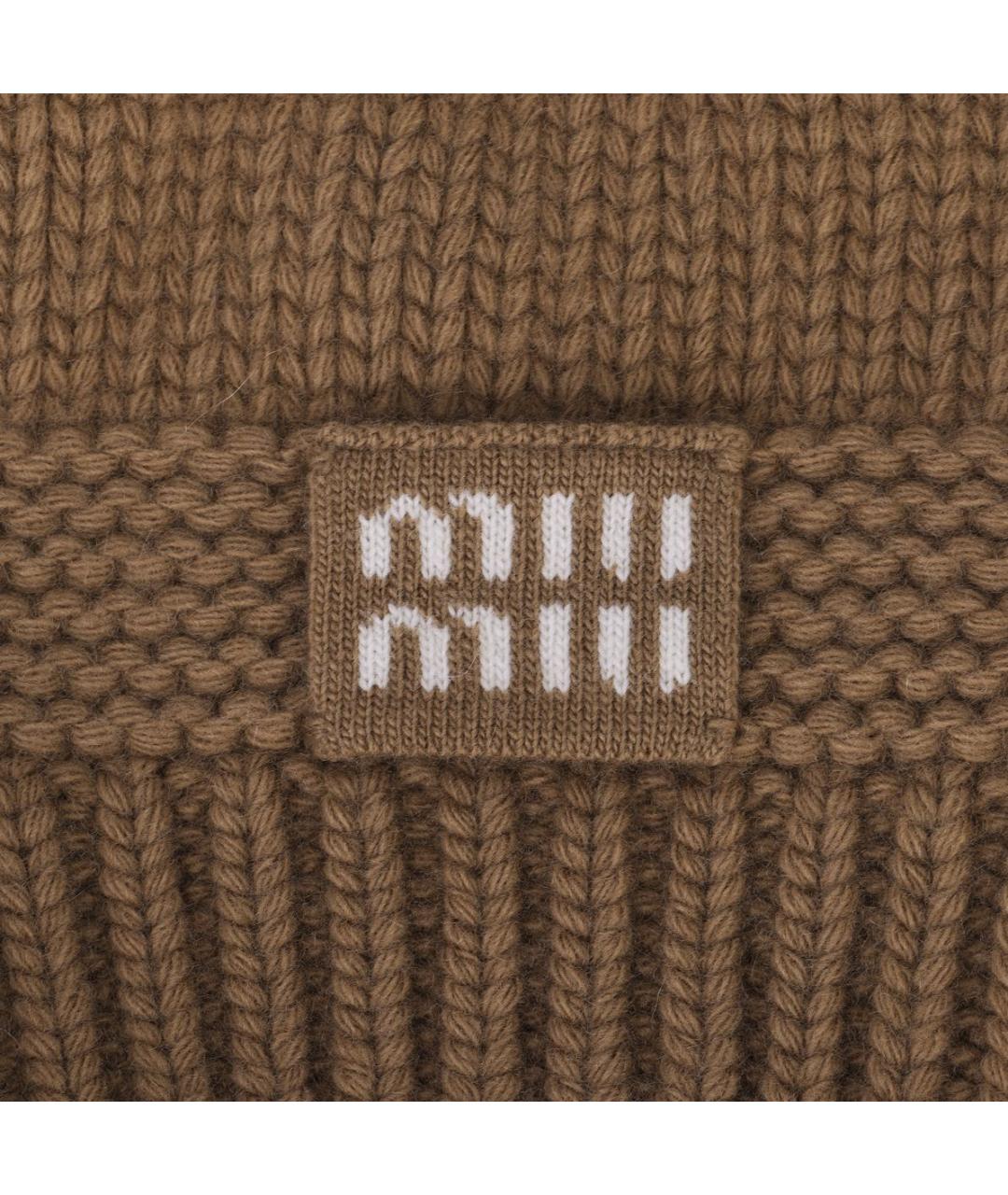 MIU MIU Бежевая кашемировая шапка, фото 4