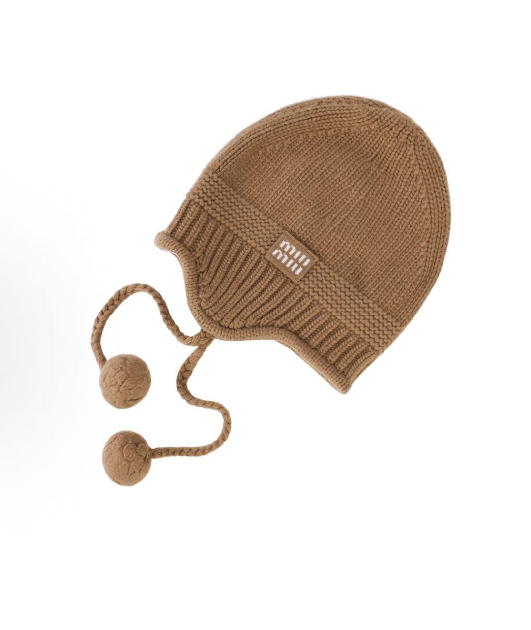 MIU MIU Бежевая кашемировая шапка, фото 2