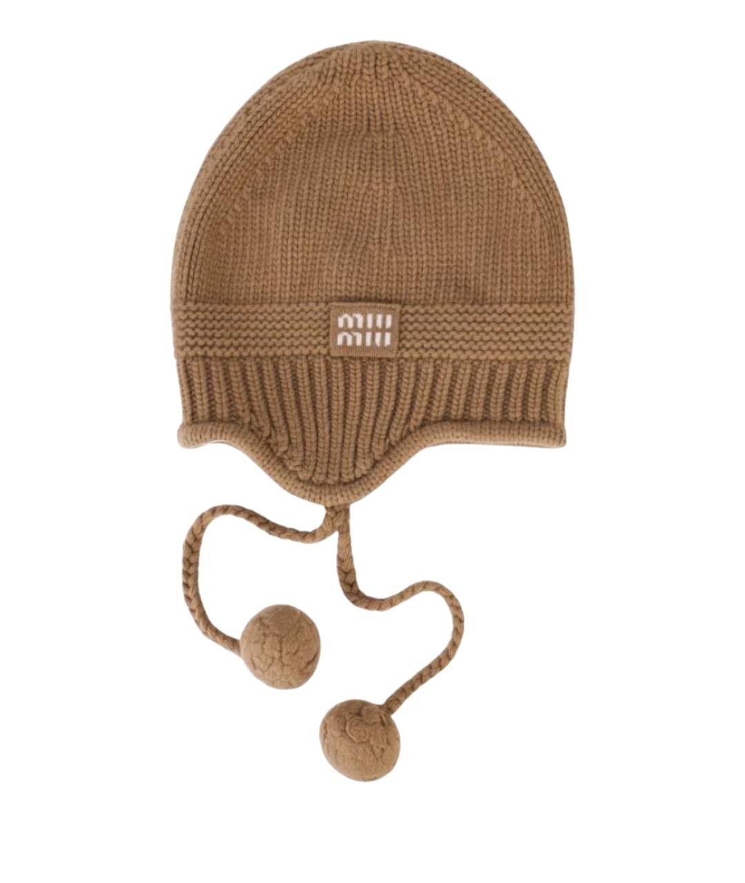 MIU MIU Бежевая кашемировая шапка, фото 1