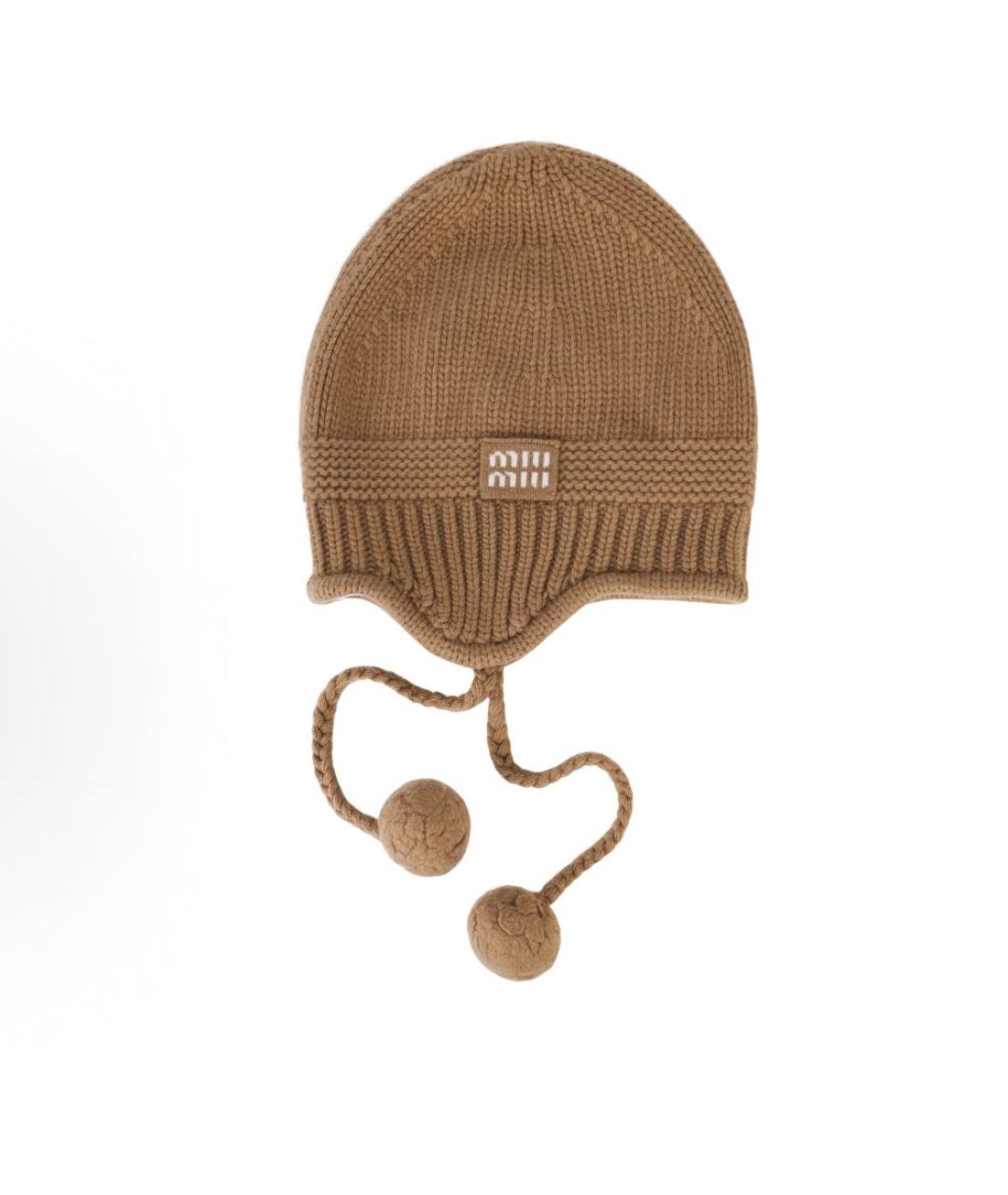MIU MIU Бежевая кашемировая шапка, фото 5