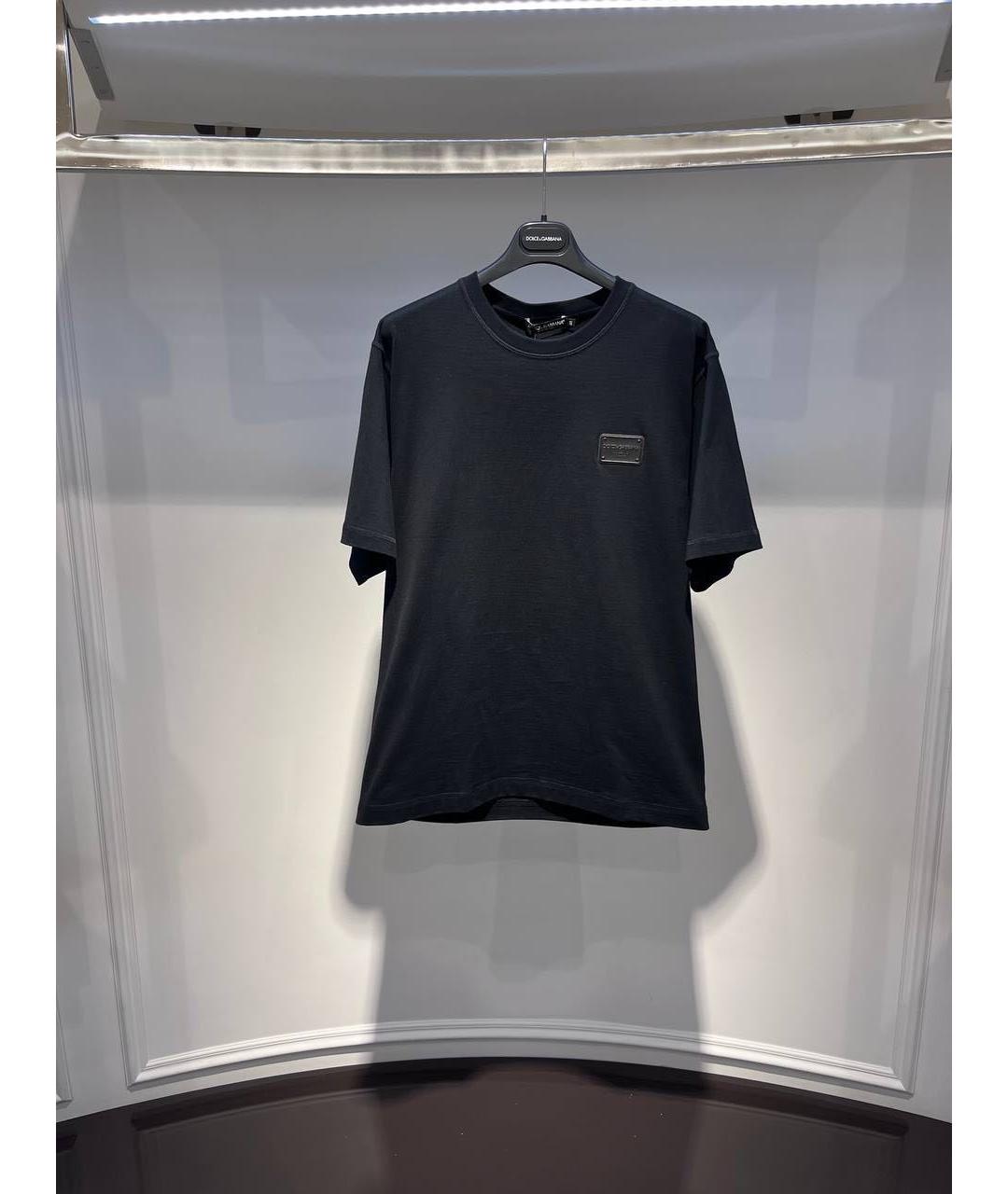 DOLCE&GABBANA Черная хлопковая футболка, фото 2