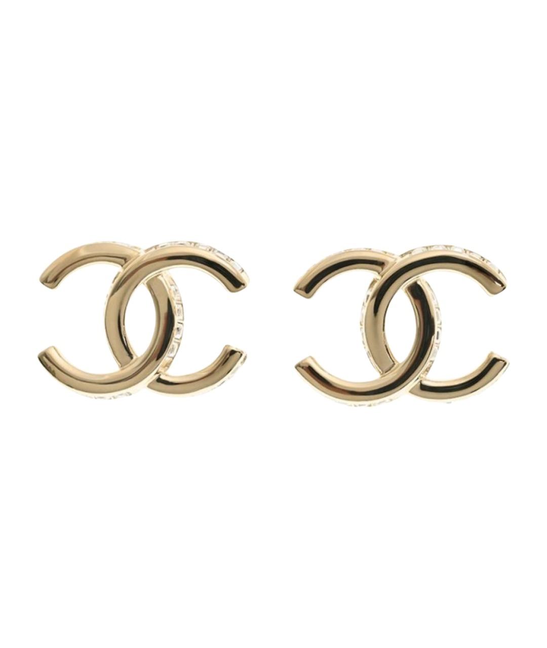 CHANEL Золотые металлические серьги, фото 1