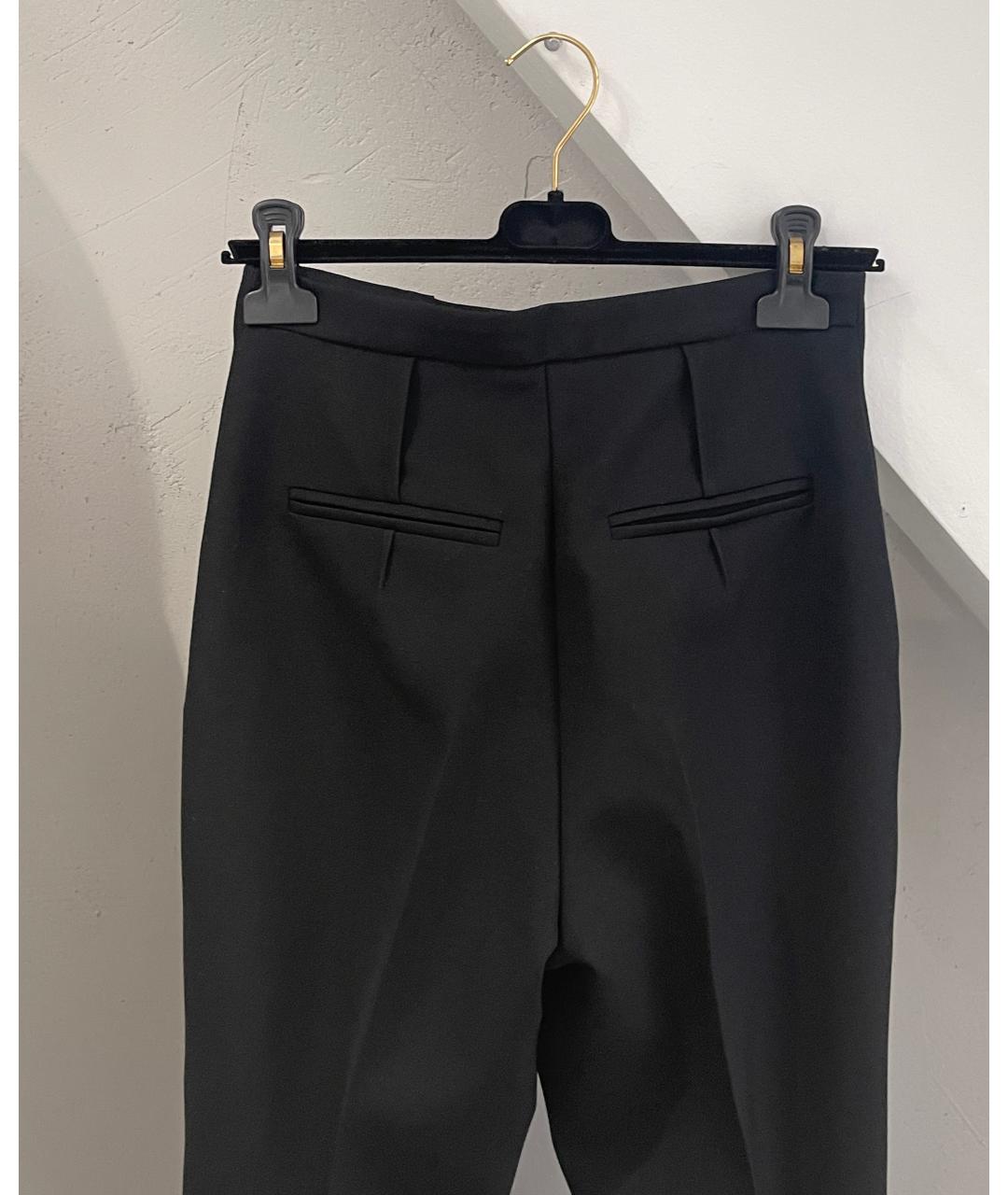 FENDI Черные шерстяные прямые брюки, фото 8