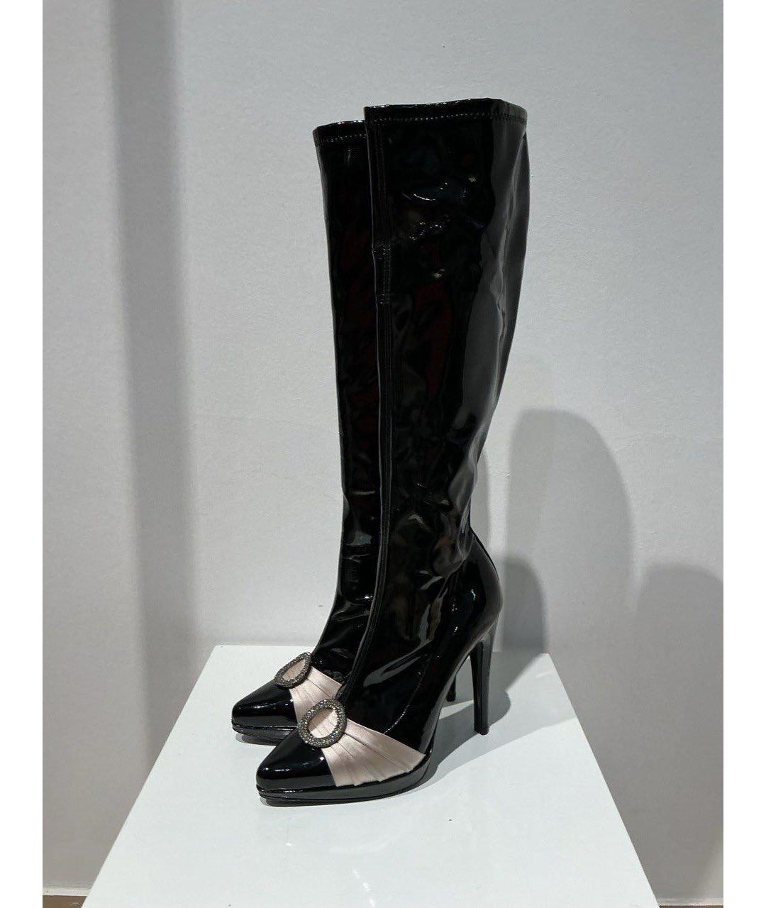 CASADEI Черные сапоги из лакированной кожи, фото 2