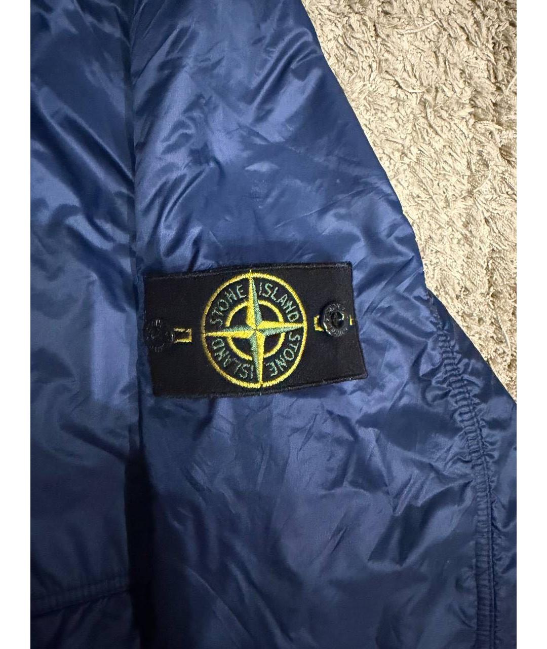 STONE ISLAND Темно-синий пуховик, фото 3