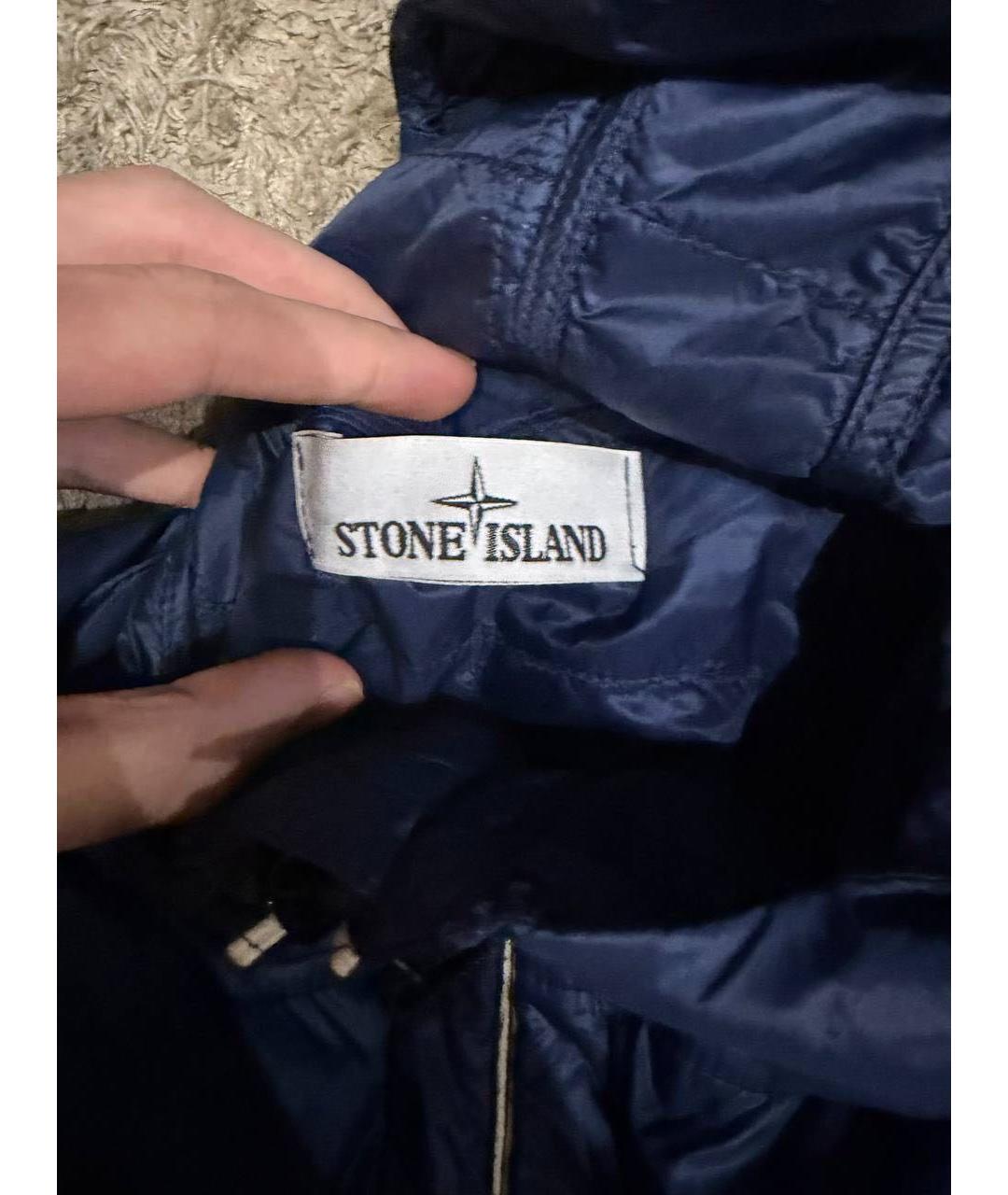 STONE ISLAND Темно-синий пуховик, фото 5