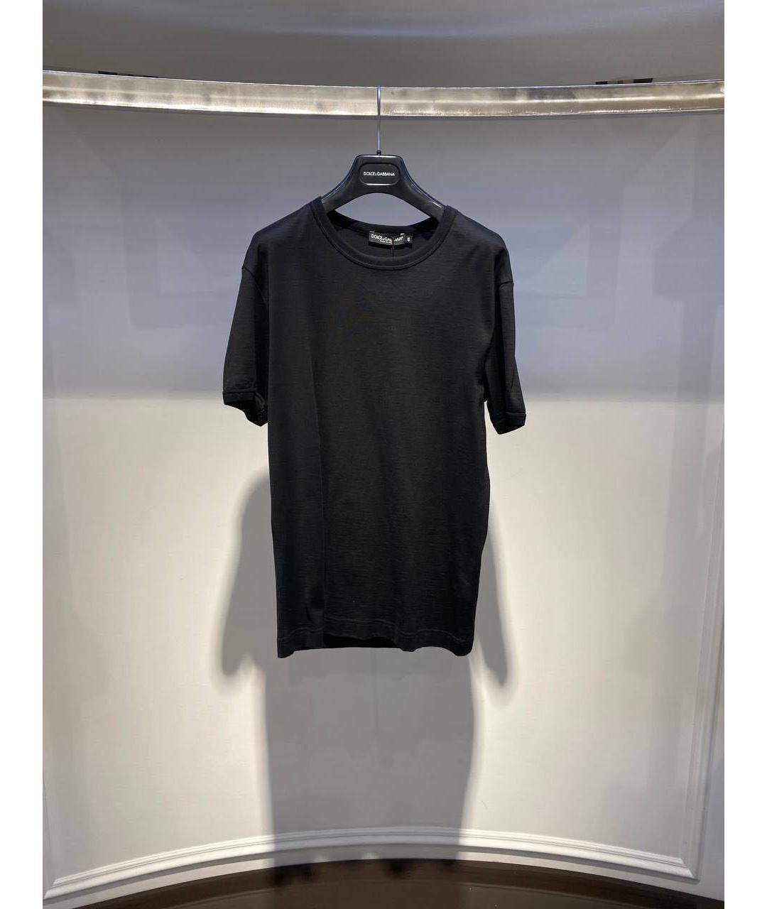 DOLCE&GABBANA Черная хлопковая футболка, фото 2