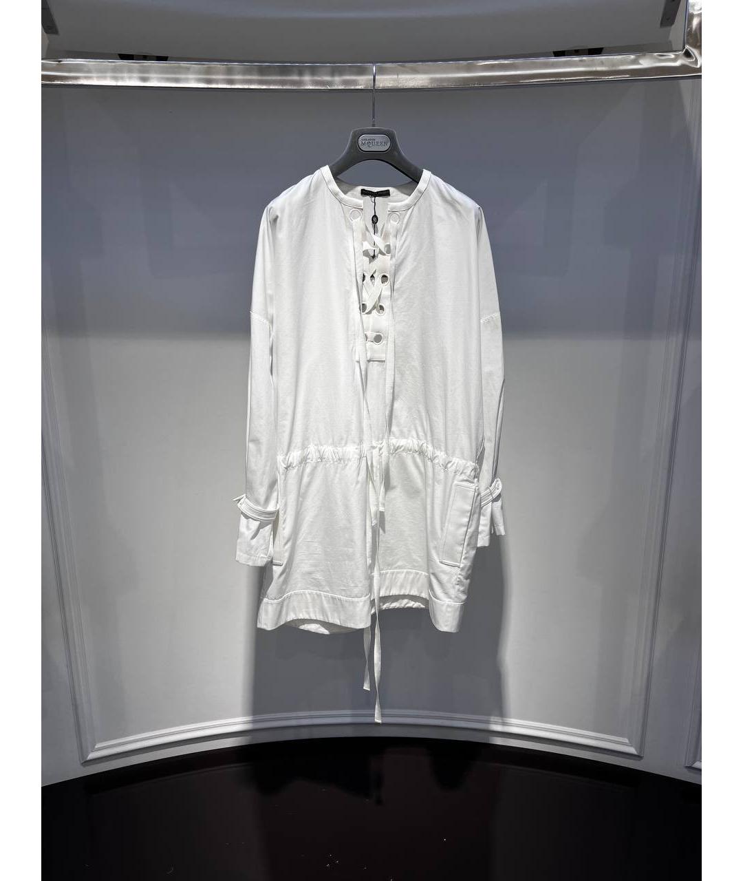 ALEXANDER MCQUEEN Белое хлопковое повседневное платье, фото 4