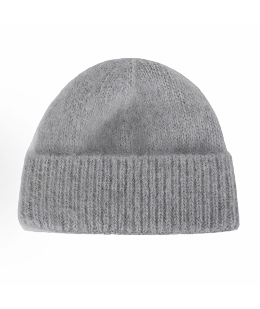 MIU MIU Серая шерстяная шапка, фото 2