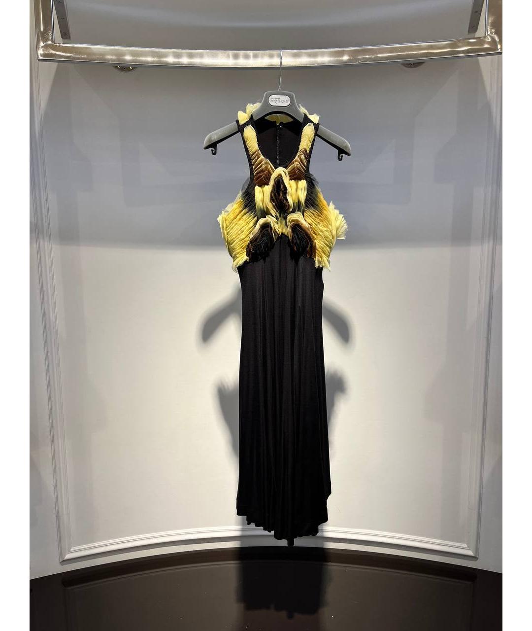 ALEXANDER MCQUEEN Черное вискозное вечернее платье, фото 4