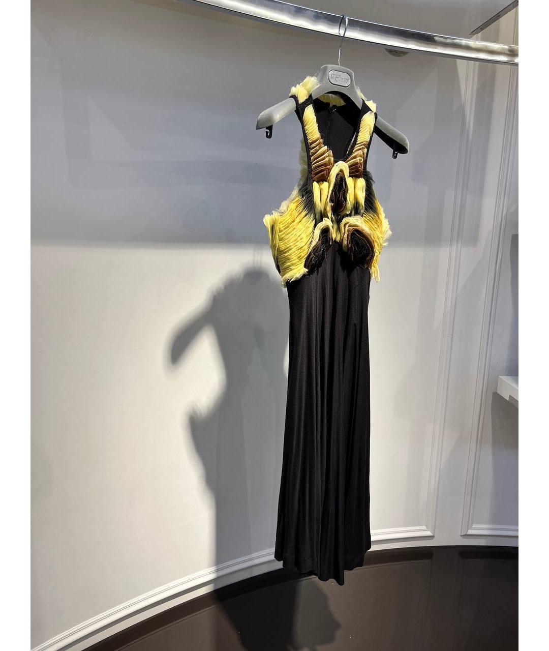 ALEXANDER MCQUEEN Черное вискозное вечернее платье, фото 2