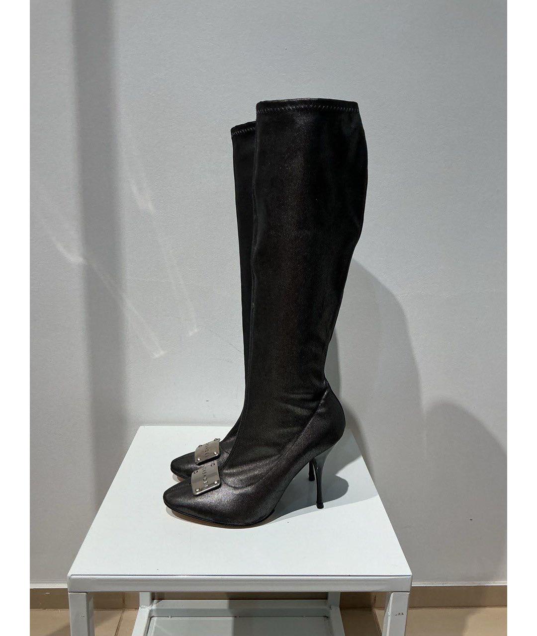 CASADEI Черные текстильные сапоги, фото 4