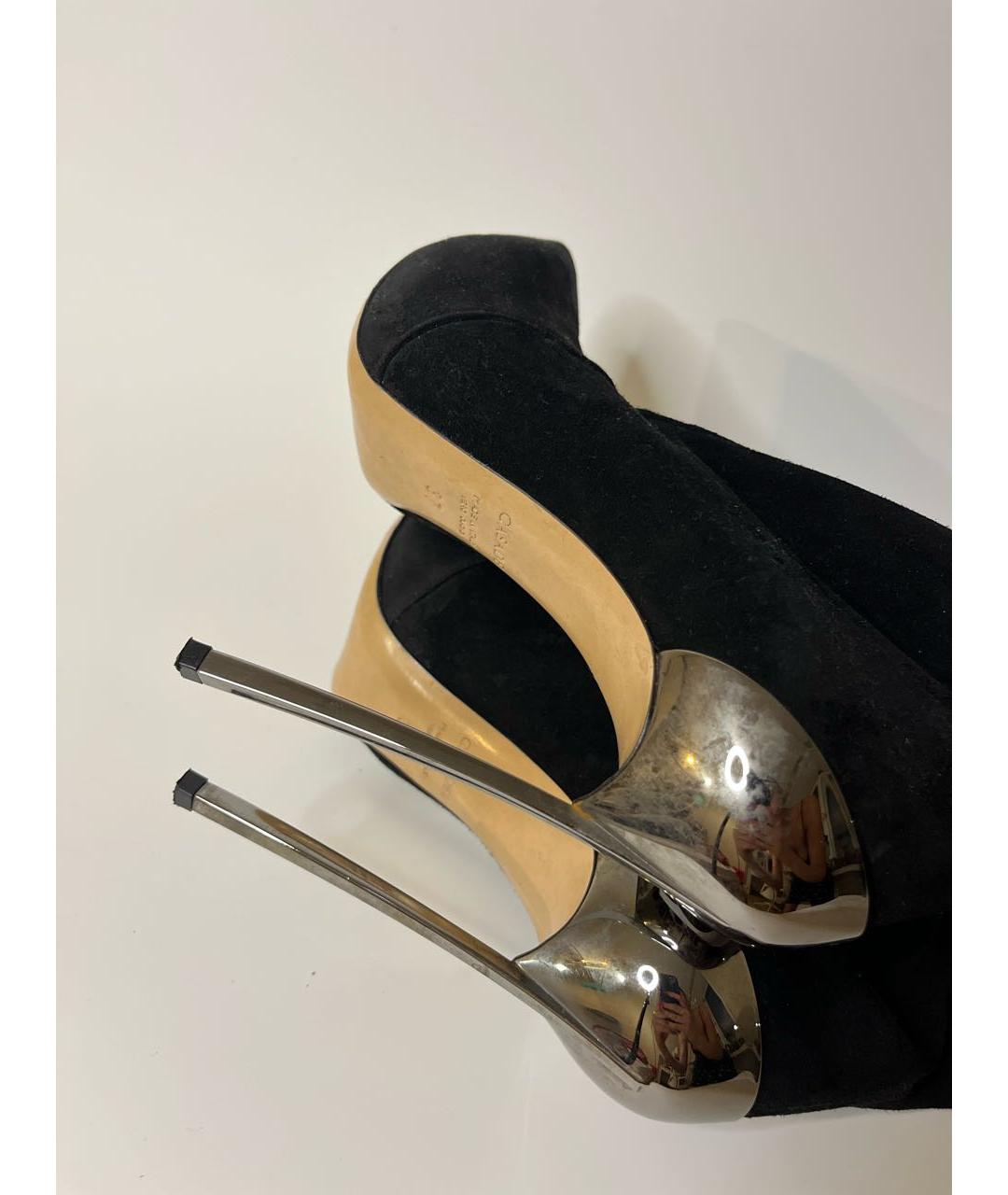 CASADEI Черные замшевые ботфорты, фото 5
