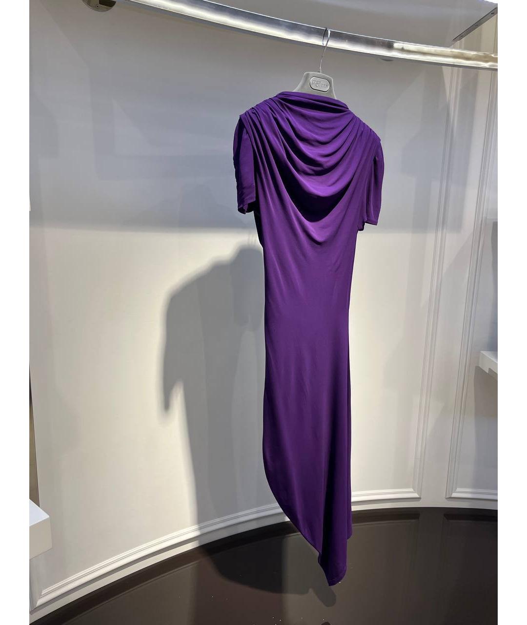 ALEXANDER MCQUEEN Фиолетовое вискозное вечернее платье, фото 2