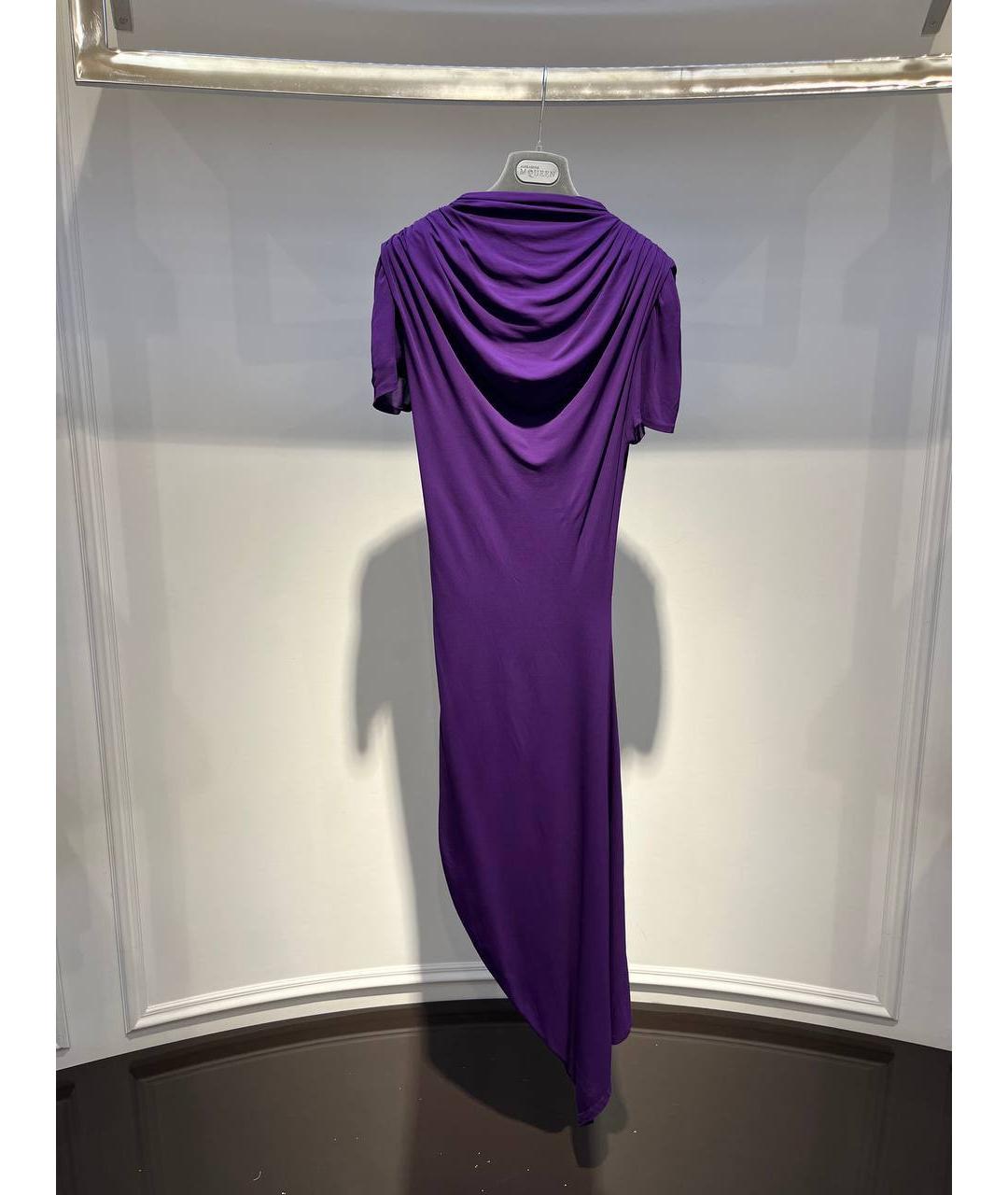 ALEXANDER MCQUEEN Фиолетовое вискозное вечернее платье, фото 4