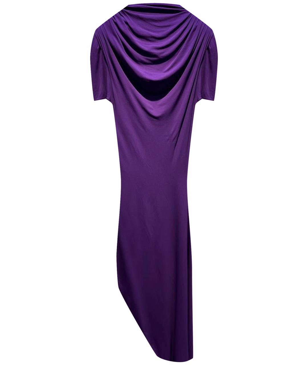 ALEXANDER MCQUEEN Фиолетовое вискозное вечернее платье, фото 1