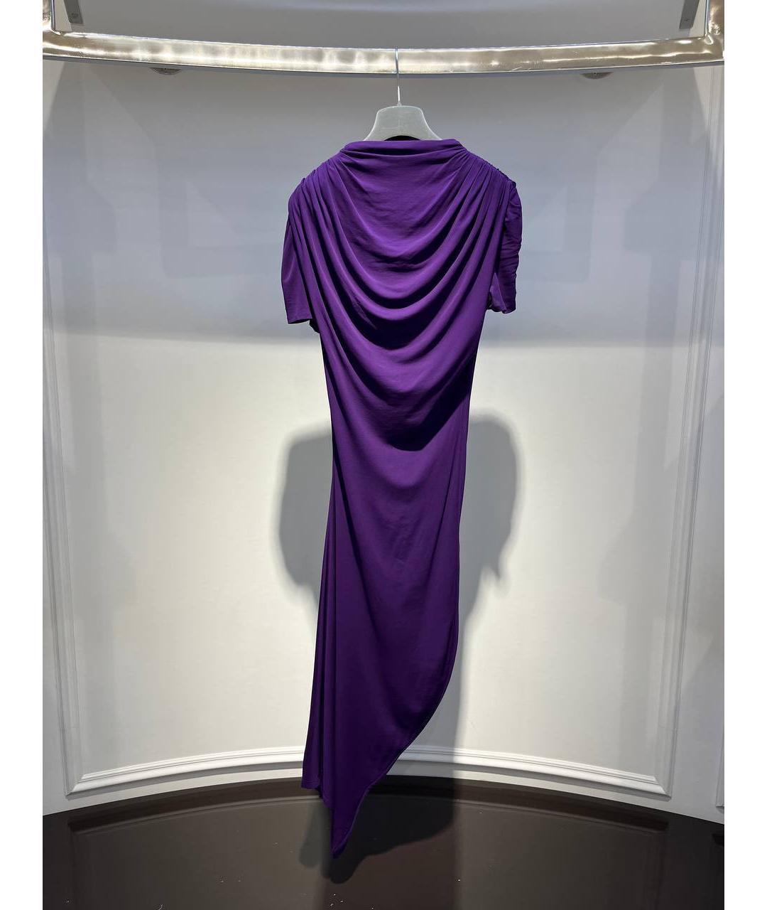 ALEXANDER MCQUEEN Фиолетовое вискозное вечернее платье, фото 3