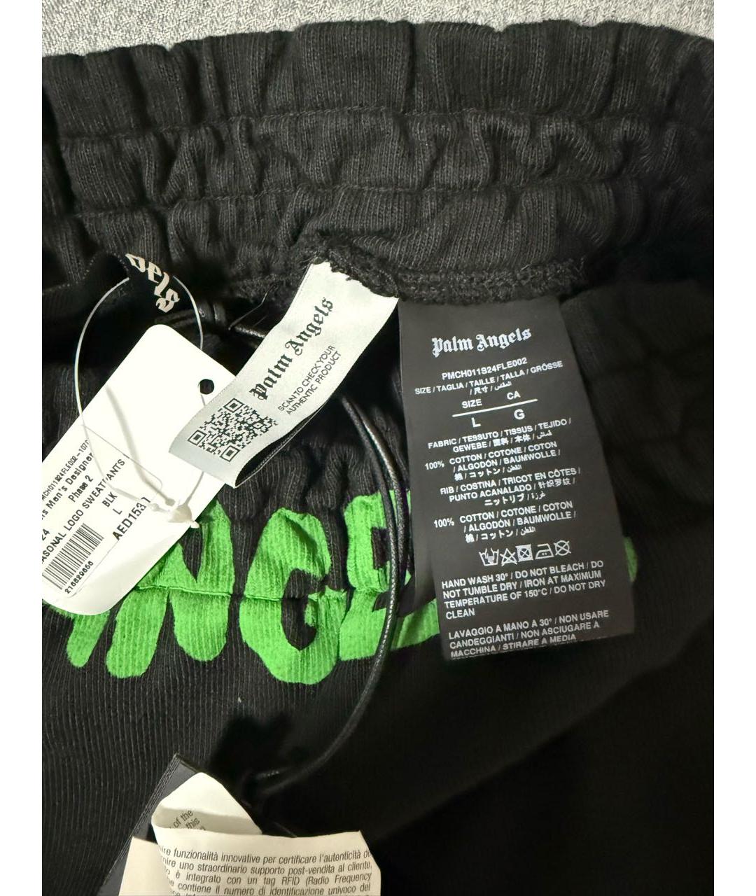 PALM ANGELS Черные хлопковые повседневные брюки, фото 4