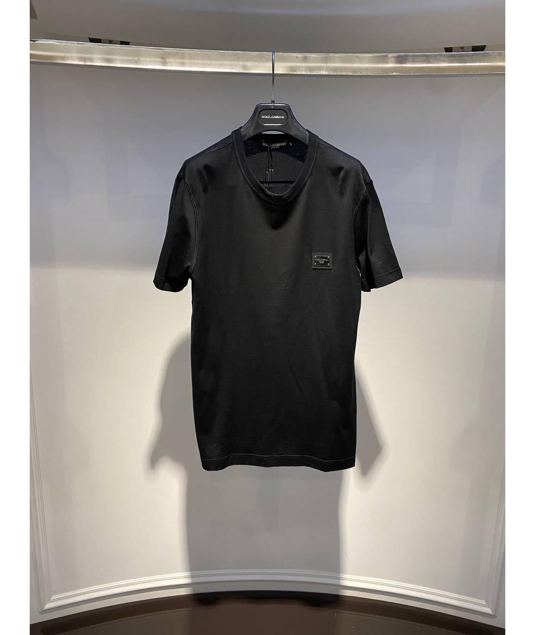 DOLCE&GABBANA Черная хлопковая футболка, фото 3