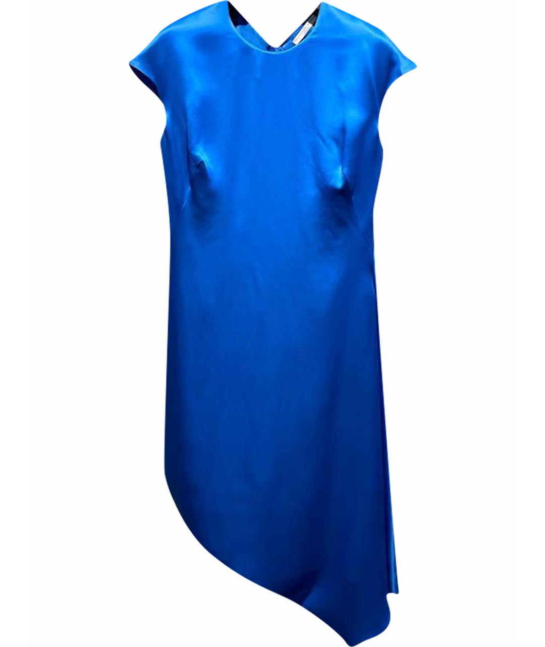 ALEXANDER MCQUEEN Синее шелковое вечернее платье, фото 1