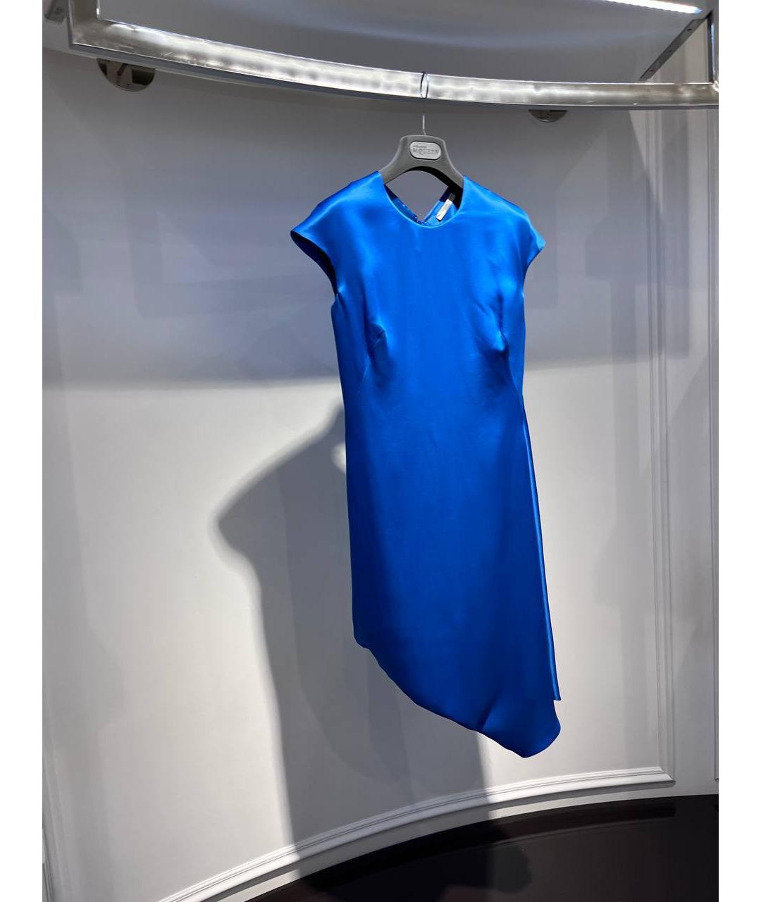 ALEXANDER MCQUEEN Синее шелковое вечернее платье, фото 2
