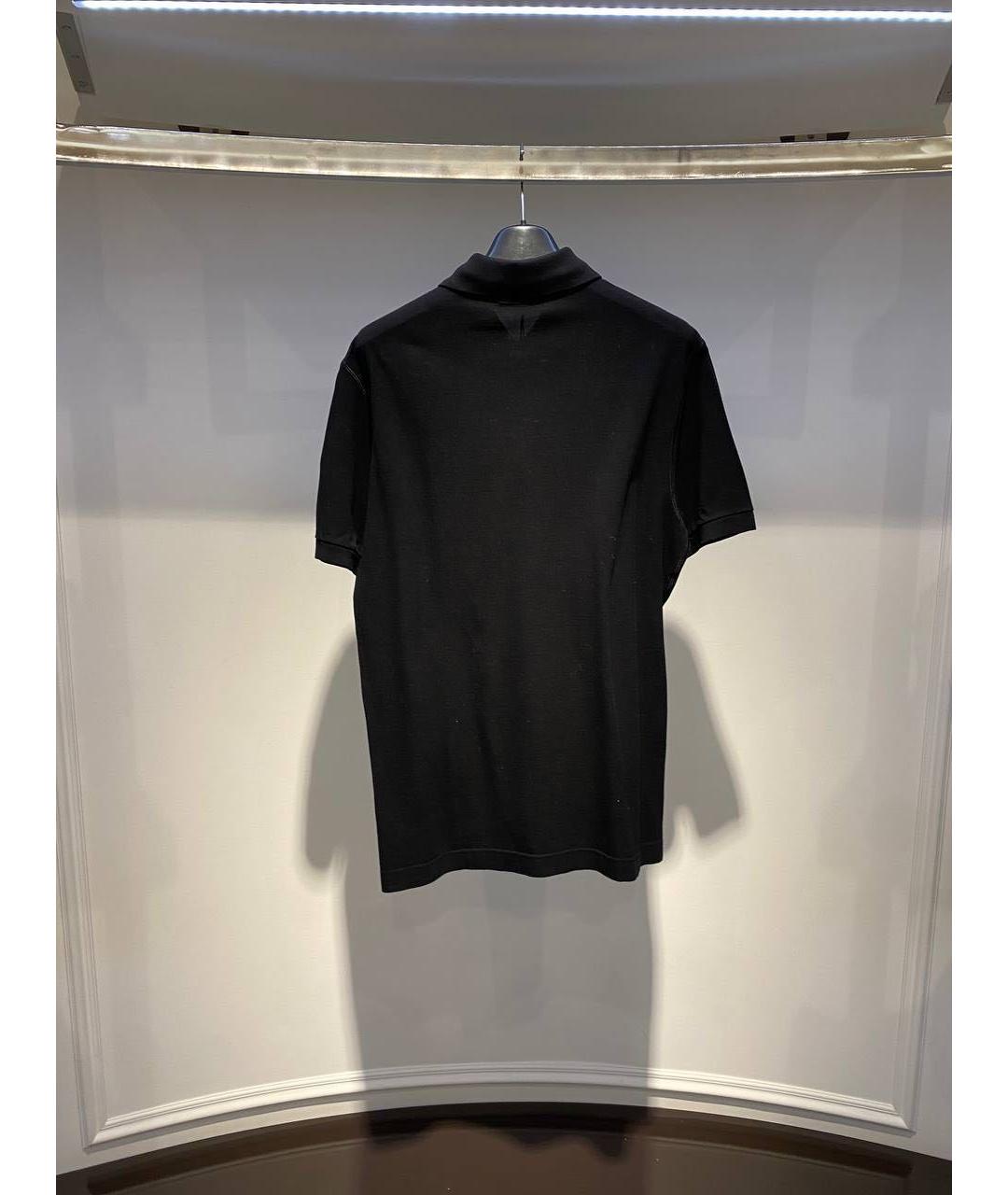 DOLCE&GABBANA Черное хлопковое поло с коротким рукавом, фото 3