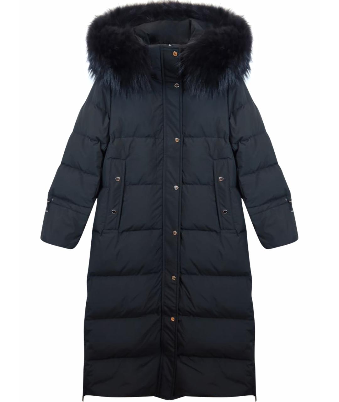 MOORER Черное полиэстеровое пальто, фото 1