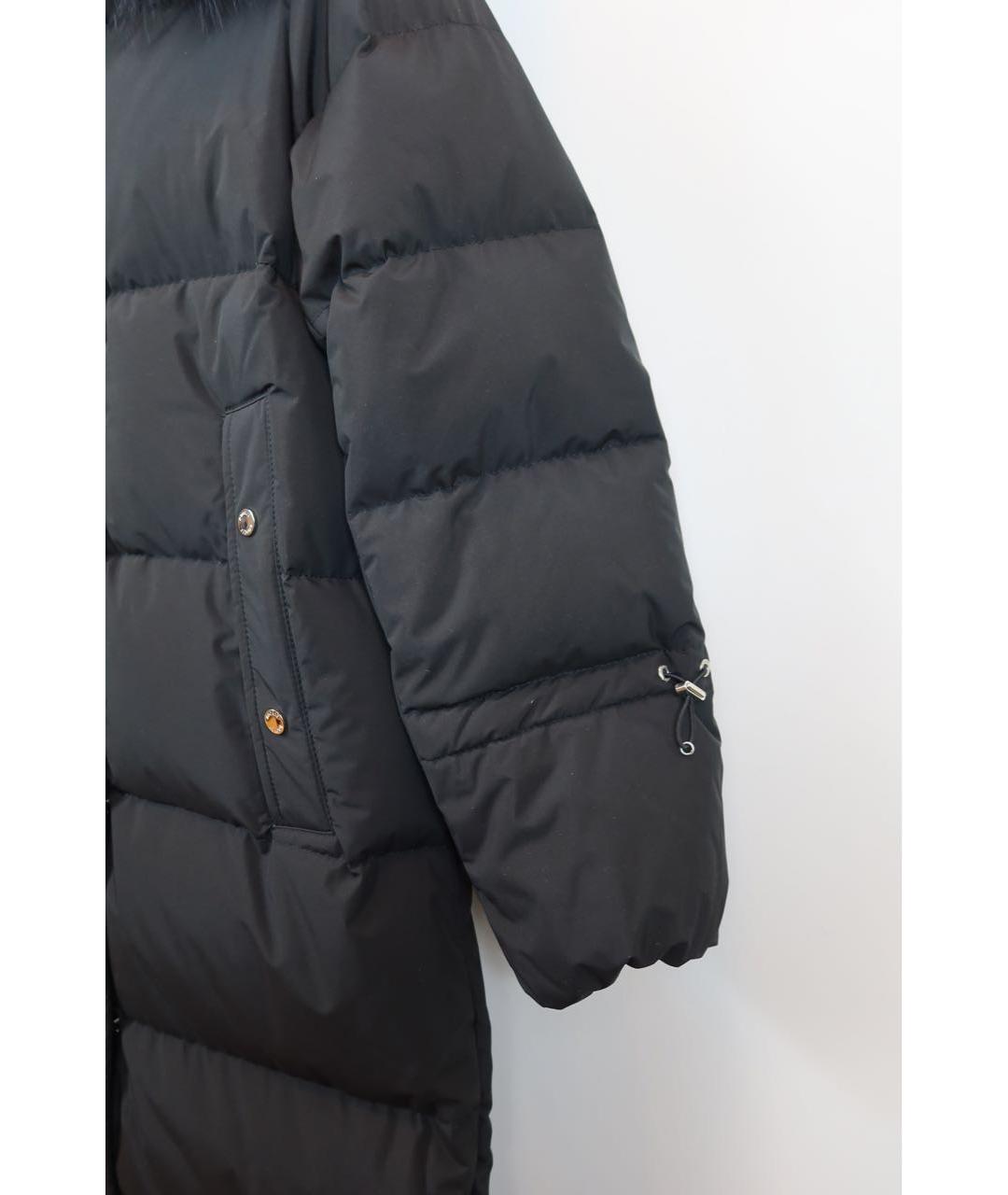 MOORER Черное полиэстеровое пальто, фото 3