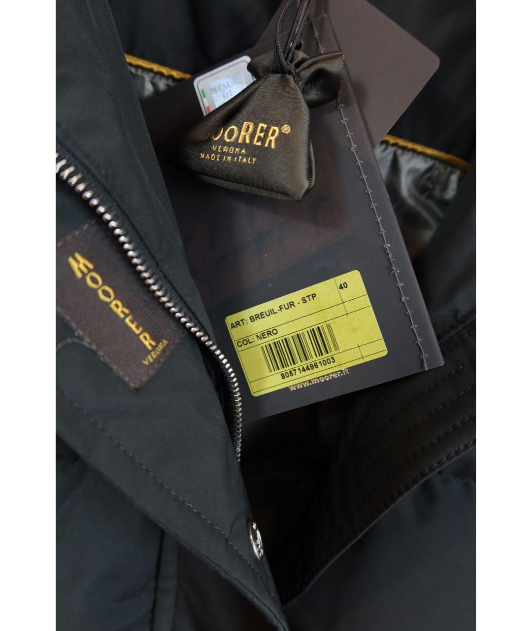 MOORER Черное полиэстеровое пальто, фото 7
