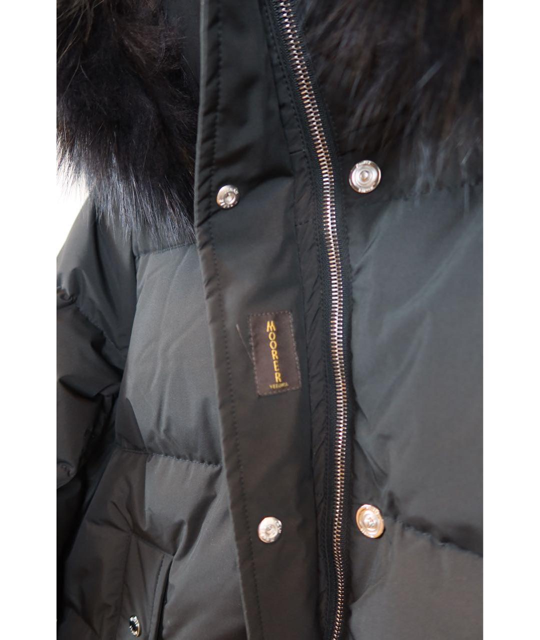 MOORER Черное полиэстеровое пальто, фото 5