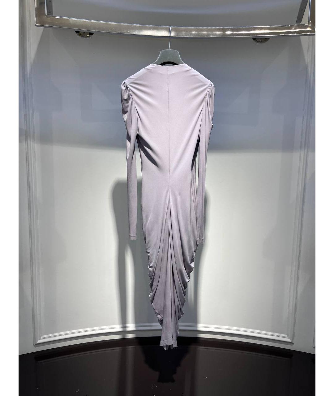 ALEXANDER MCQUEEN Серое вискозное вечернее платье, фото 3