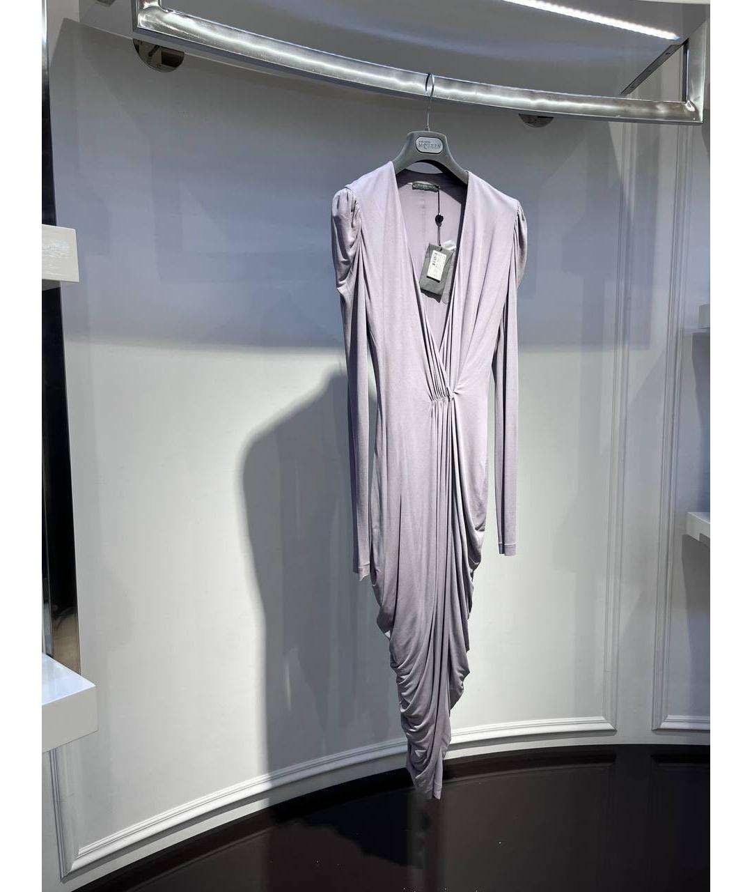 ALEXANDER MCQUEEN Серое вискозное вечернее платье, фото 2