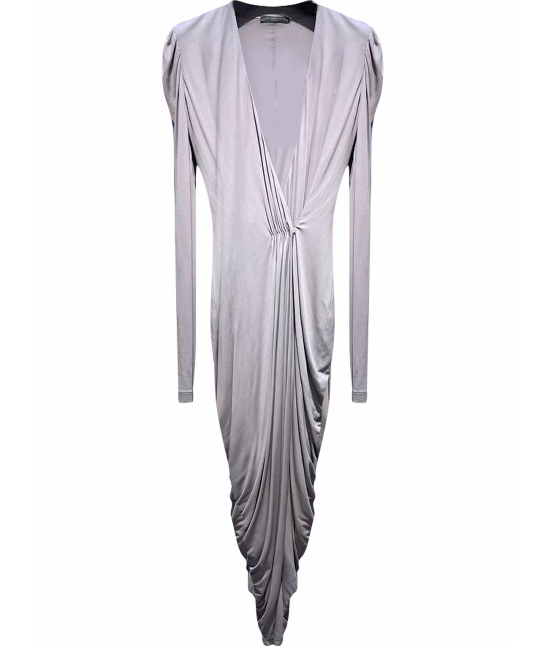 ALEXANDER MCQUEEN Серое вискозное вечернее платье, фото 1