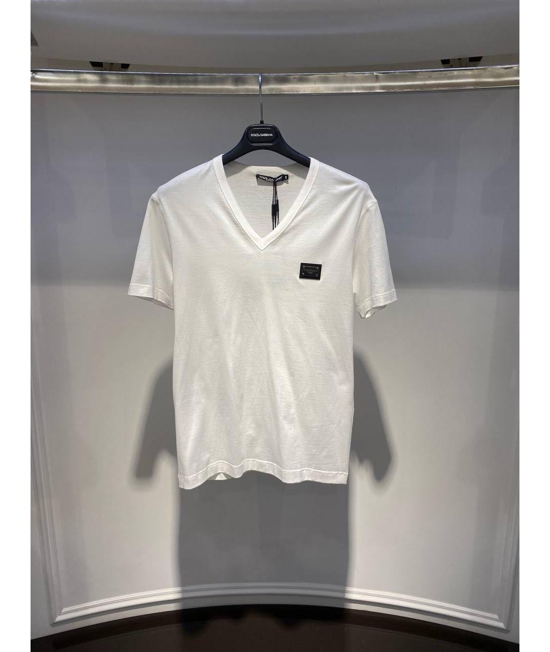 DOLCE&GABBANA Белая хлопковая футболка, фото 2