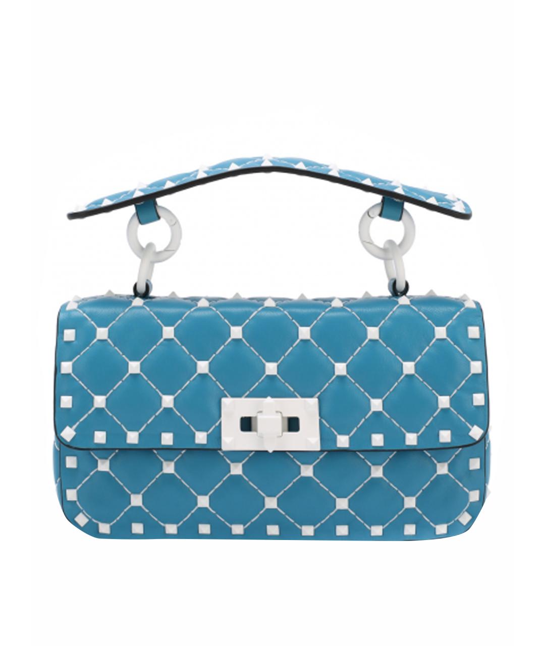 VALENTINO Голубая кожаная сумка через плечо, фото 1