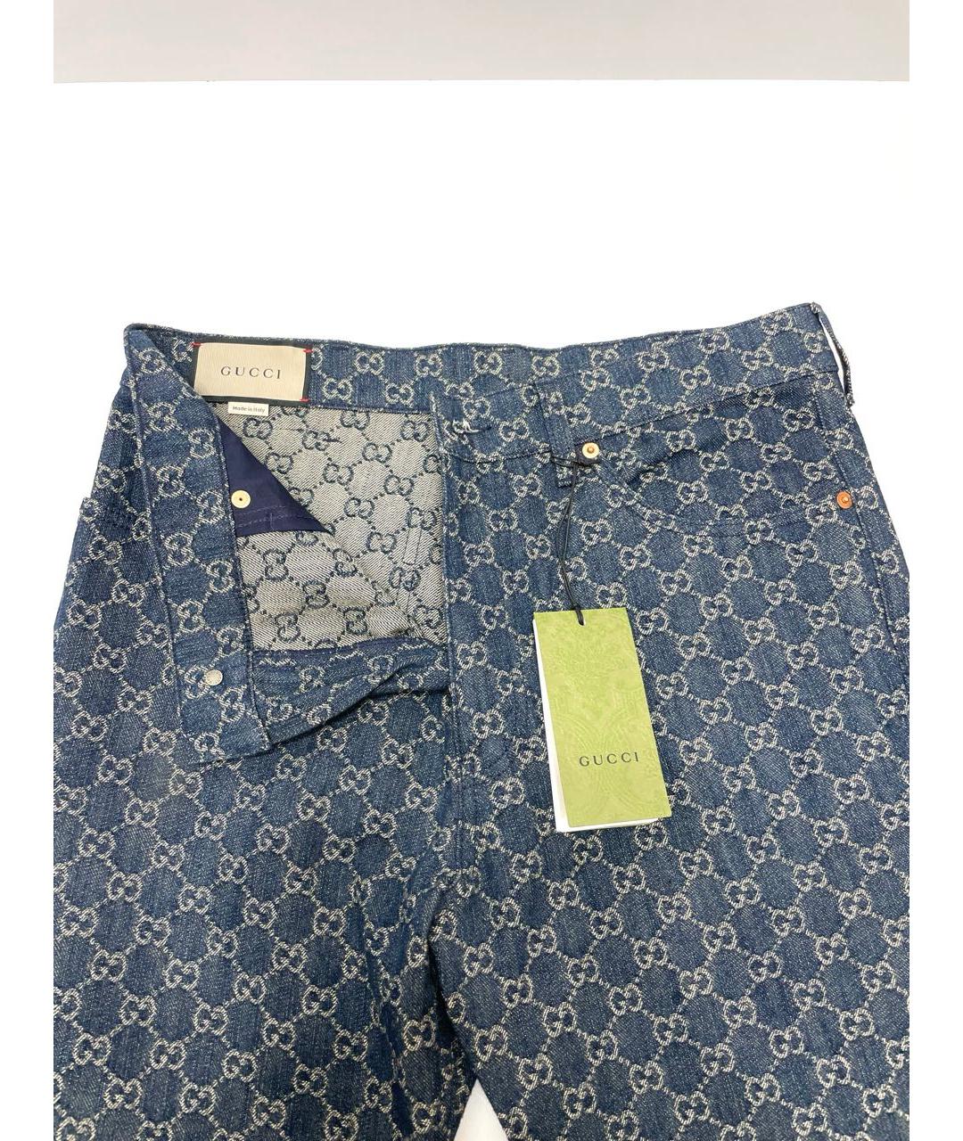 GUCCI Синие хлопковые прямые джинсы, фото 3