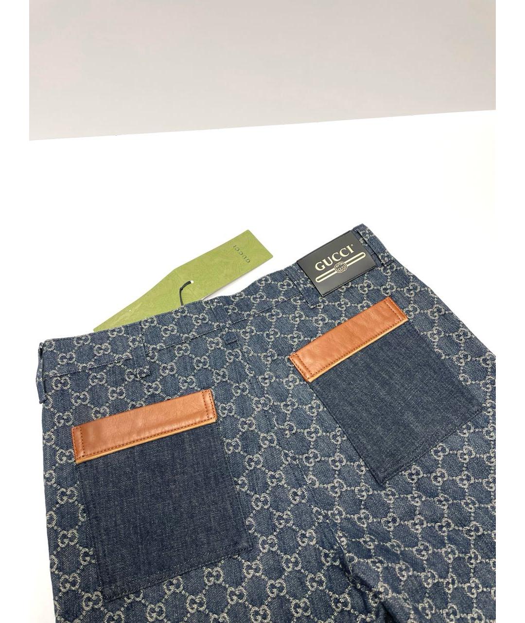GUCCI Синие хлопковые прямые джинсы, фото 4