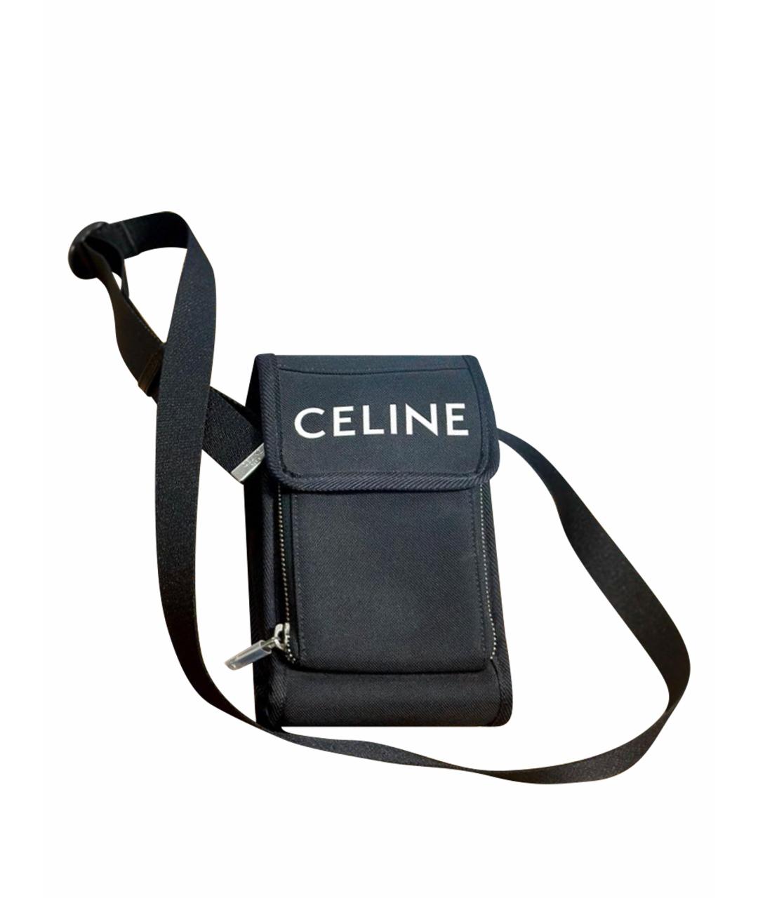 CELINE Черная тканевая сумка через плечо, фото 1