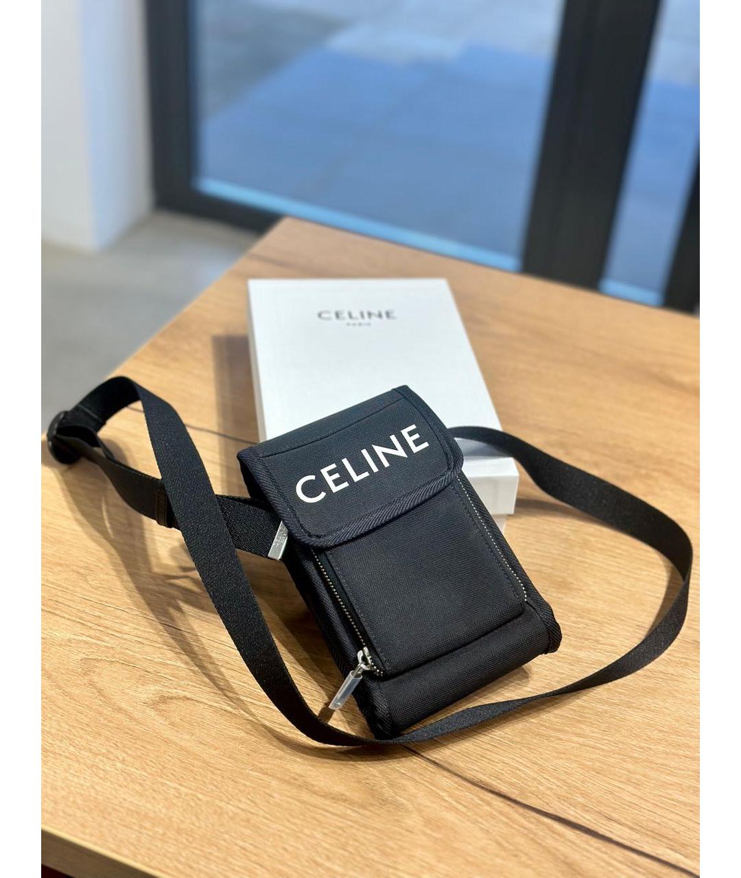 CELINE Черная тканевая сумка через плечо, фото 2