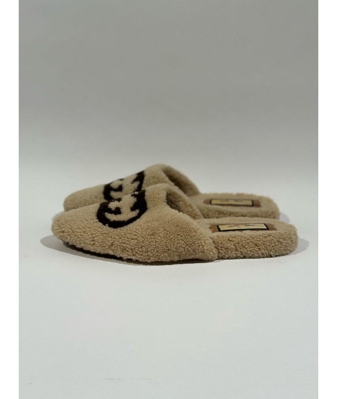 GUCCI Бежевые сабо, фото 6