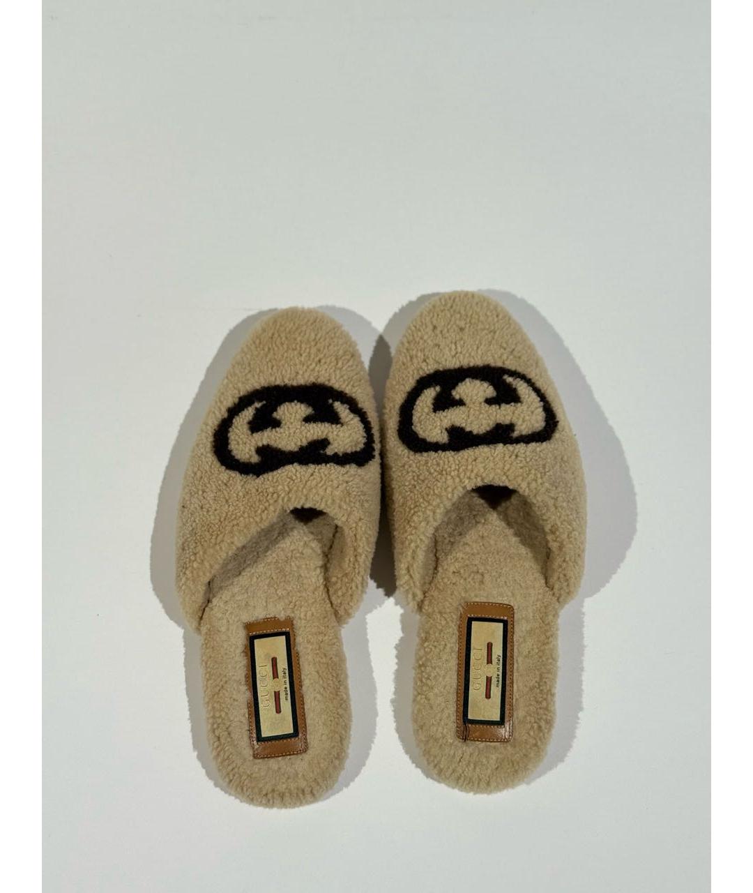 GUCCI Бежевые сабо, фото 3