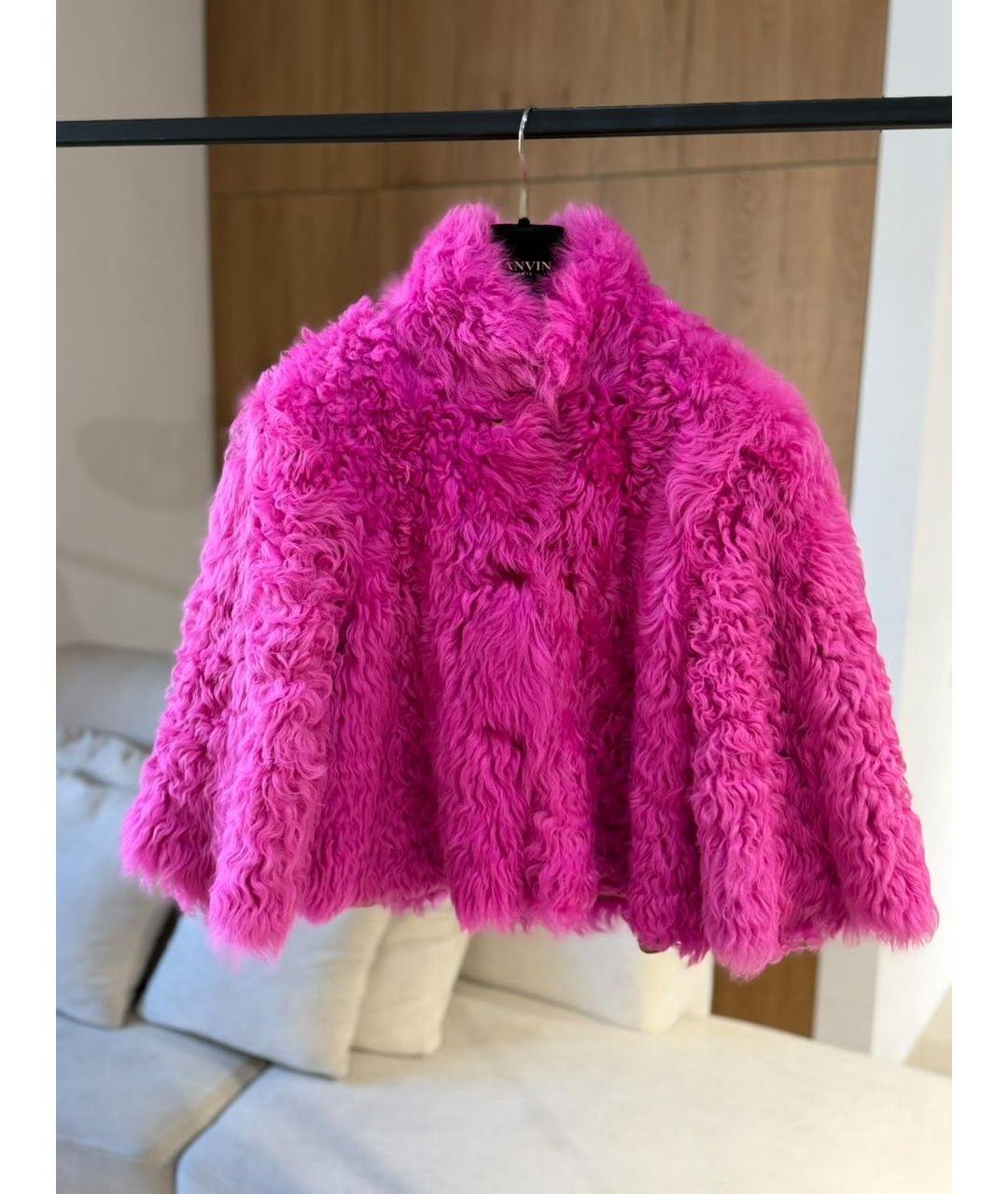 RED VALENTINO Фуксия меховая шуба, фото 4
