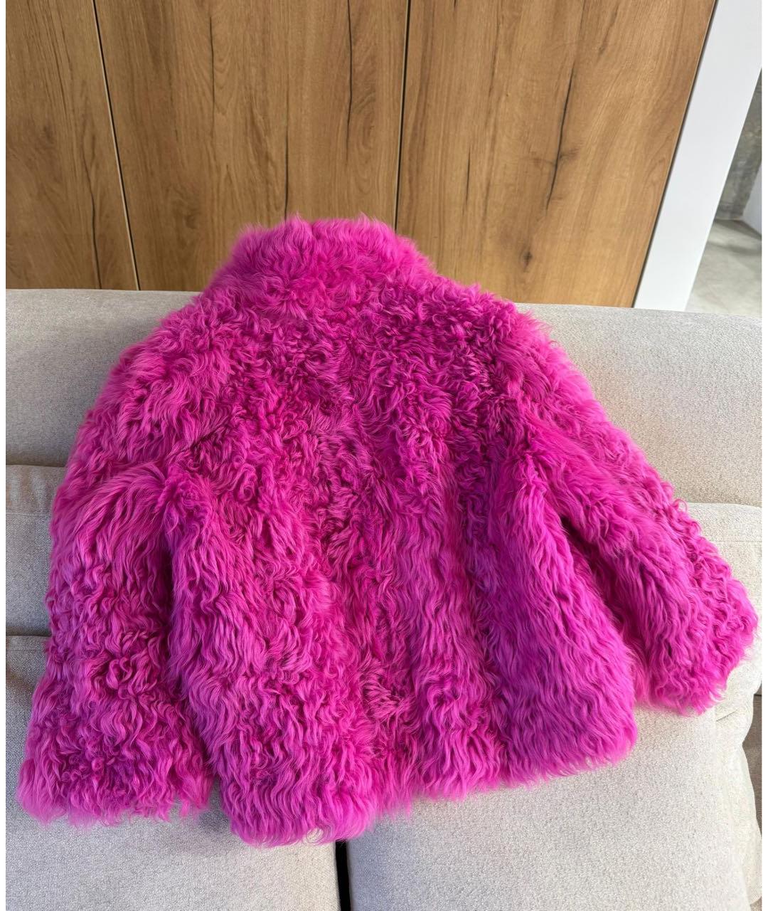 RED VALENTINO Фуксия меховая шуба, фото 2