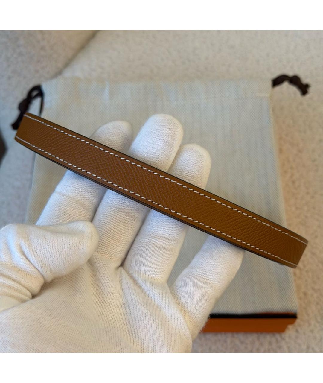 HERMES Коричневый кожаный ремень, фото 5