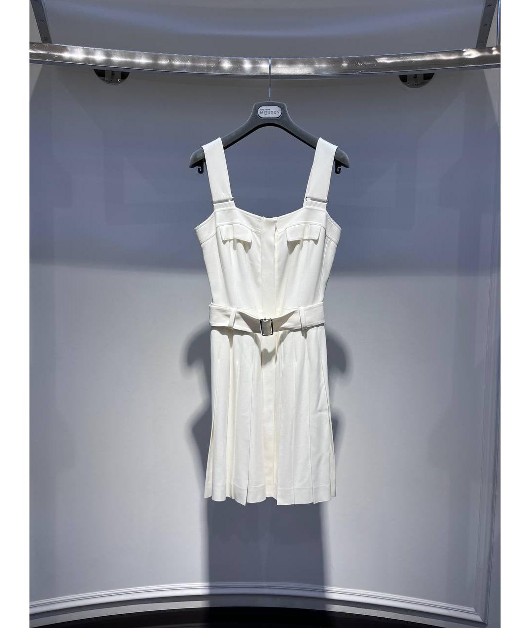 ALEXANDER MCQUEEN Белое ацетатное повседневное платье, фото 4