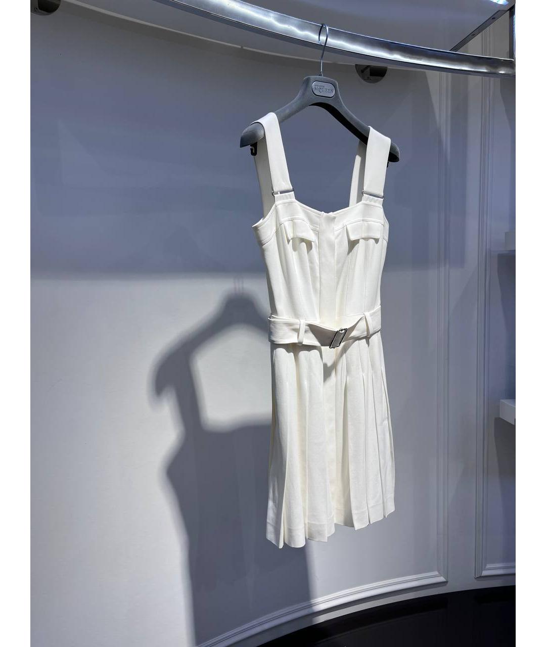ALEXANDER MCQUEEN Белое ацетатное повседневное платье, фото 2